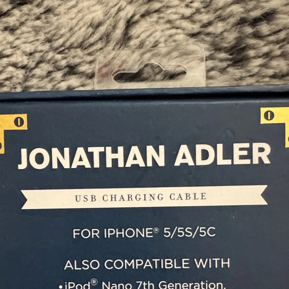 Jonathan Adler Pink Geometric USB Charging Cable for iPhone